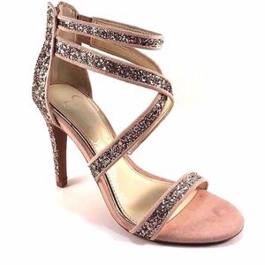 Jessica Simpson Ellenie Glitter Strappy Heels